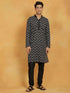 Vastramay Men's Black Cotton Kurta And Pyjama Set